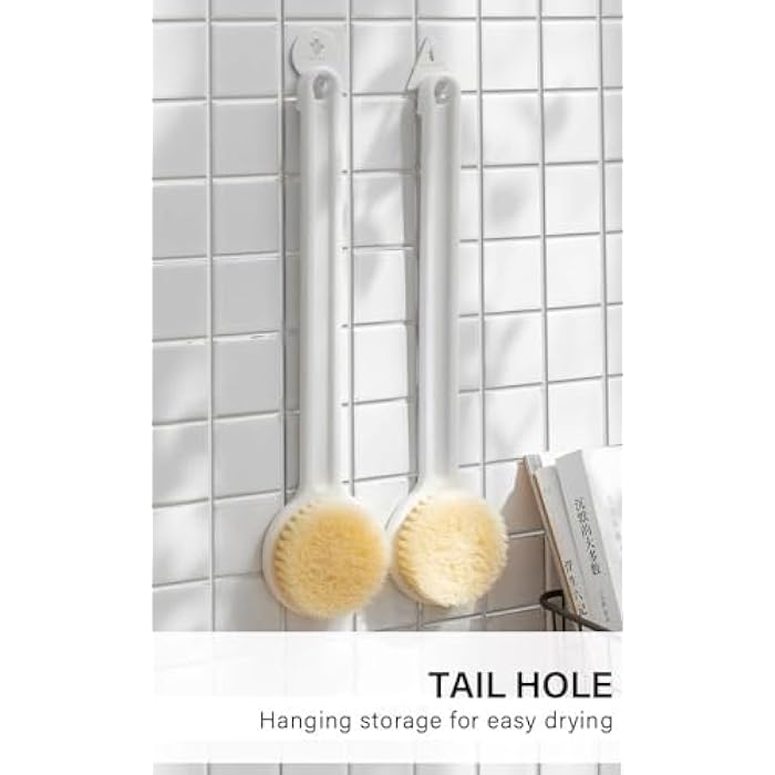 KREQU Bath Brush Back Scrubber for Bathing, Body Brush With Soft Comfortable Bristles Long Handle Gentle Exfoliation Improve Skin's Dry Brushing Body Back Scrubber for Shower - Image 5